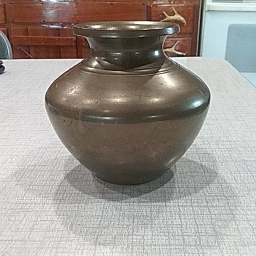 Antique  Brass Decorative Vase - Brown Finish